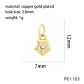 Makro-Detail des 18K vergoldeten Sternanhängers mit Zirkonia und Maßen von 7mm x 12mm - Stern (P01103)