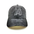 Detalle del bordado 3D DAD blanco en la gorra de algodón gris antracita lavado - Negro Lavado DAD Bordado Gorra de Béisbol