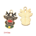 DIY Reindeer enamel charm for jewelry making in brown and gold, size 21x15mm - Full Body Reindeer (A3-097)