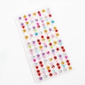 Autocollants 3D cœurs et étoiles en cristal colorés pour bricolage et maquillage - Style Bracelet Étoile et Perle