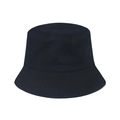 Classic black cotton bucket hat for women and men featuring a minimalist sun protection design - 58cm / Black