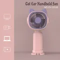 Mini ventilatore portatile con orecchie da gatto rosa ciliegio e base USB rimovibile - Orecchie di Gatto Rosa (YS-2251B)