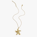 Waterdichte 18k gouden zeester ketting met hanger met textuur voor dames - Gouden Grote Zeester