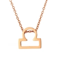Rose gold Libra zodiac sign pendant necklace in a minimalist stainless steel style - Libra - Rose Gold