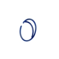 Blue double-hoop stainless steel moon nose ring with a polished metallic finish - Flat Moon / Blue
