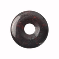 Natural dark red and black marbled stone donut pendant for DIY jewelry making - Floral Red