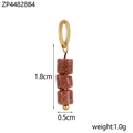 Detailed view of red goldstone beads pendant with size 1.8cm x 0.5cm and gold ring hook - Goldstone Color