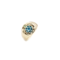Anello sigillo a tartaruga placcato oro con smalto blu e verde in stile bohémien - Aperto Regolabile / Tartaruga Dorata