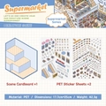 Set pegatinas 3D DIY ciudad supermercado miniatura en PET para escenas creativas - Supermercado (Mundo de Fantasía)