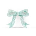 Pince à cheveux nœud vert menthe en acétate avec effet marbré et détails en strass brillants - Bleu clair