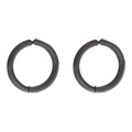 Paio di orecchini a clip neri minimalisti a cerchio con finitura metallica lucida - 2.5*10mm / Nero