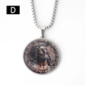 Detailopname van vintage Jezus portret hanger met roestvrijstalen box ketting ketting - Stijl D / 50cm Kettinglengte