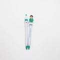 Dettaglio penne per infermieri bianche con clip dottore cartone e testo 'You are awesome' - Design Medico/Set da 2 / Verde