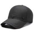 Berretto da baseball classico da uomo nero con logo JB in metallo argentato e tesa - Regolabile / Grigio