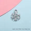 Sparkling silver snowflake alloy charm 1.5cm by 1.2cm for DIY jewelry making - Small Silver Snowflake