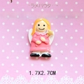 Detailed view of pink resin angel pendant for DIY jewelry, size 1.7cm x 2.7cm - Magic Wand Angel - Pink