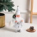 Sparkling silver Santa Claus figurine with sequins in a festive home holiday setting - No. 5 [20.1cm*9.3cm]