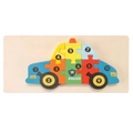 Wooden police car puzzle for toddlers with numbers 1 to 10 for cognitive learning - Police Car