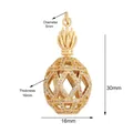 Hollow gold pineapple pendant charm with micro-pave cubic zirconia and round bail loop - Pineapple/Treasure Bottle Hollow / Gold