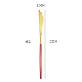 Golden 304 stainless steel dinner knife with a red handle, 22cm length and 45g weight - Red Gold Steak Knife