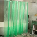 Wasserdichter smaragdgrüner PEVA-Duschvorhang mit geprägter Gitterstruktur für das Bad - 180*180CM / Grünes 3D-Katzenauge mit Stahlöse und Magnet
