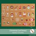 Detailed set of 112 Christmas hanging gift tags with reindeer and Santa on kraft paper - Double-sided Christmas Tag Set (112 Pcs)