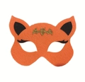Halloween fox mask for kids made of orange felt with golden sequin bat decoration - Toddler Size 1-5Y / Orange Mask