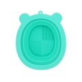 Foldable mint green bear silicone cleaning mat for makeup brushes and sponges - Bear Shape / Fruit Green