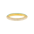 18K gold plated ring featuring white zircon rows and turquoise enamel detail - US 7 / Blue Splice Row Zircon