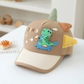Détail des nageoires de dinosaure 3D et des motifs sur casquette pour enfants - 52cm (3-6 Ans) / Marron