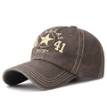 Casquette vintage en coton marron foncé avec broderie Dallas Sport et étoile - Réglable / Marron