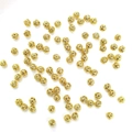 Cuentas espaciadoras redondas huecas de oro de 14k con diseño de filigrana artesanal - Cuenta Hueca Redonda de 4mm / Oro de 18k Color Preservado