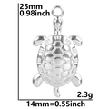 Dimensions détaillées du pendentif tortue argentée montrant longueur, largeur et poids - Pendentif / Argenté