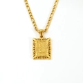 18K gold plated stainless steel necklace featuring a hollowed letter L pendant - Letter L (SP598G-L)