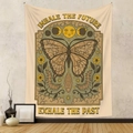 Bohemian butterfly sun moon tapestry wall hanging with Inhale the Future text - Inhale Future Butterfly - Brushed Fabric (GT230377) / 73X95CM