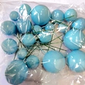 Blue glossy foam ball cake toppers in multiple sizes for elegant bakery decoration - Blue Ball Mixed Set