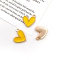 Three yellow heart enamel alloy charms for DIY necklaces with gold trim and loop - Enamel Heart Style (14987) / 1 Piece (13x13mm, 0.7g) / Yellow