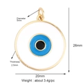 Gold plated copper evil eye pendant in blue and white with detailed dimensions - Gold Round White Eye Style (K093025L1K2-Gold)
