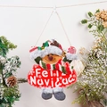 Christmas snowman fabric pendant with Feliz Navidad sign and red sequin hat decor - New Waving Pendant Reindeer
