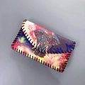 Ethnic bohemian elephant print crossbody phone bag with starry purple pattern and bold stitching - Pattern 10