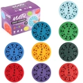 Set di 9 fidget spinner matematici colorati per imparare le tabelline con scatola - Set moltiplicazione e divisione (9 pezzi in scatola)