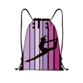 Detalle de bolsa de cuerdas en poliéster con estampado BELIEVE y silueta gimnasta - Gimnasia Believe con Degradado (jiayingskd57)