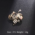 Golden bee brooch with sparkling white rhinestones and hollow wings, size 3x4cm - Gold Hollow Rhinestone Bee