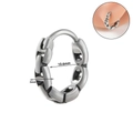 Orecchino a catena in acciaio inossidabile argento diametro interno 10,6 mm punk - NO 5 - Trama a catena