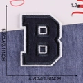 Chenille letter B embroidery patch in navy blue and white for varsity style apparel - Letter B / Navy Blue