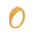 Anello con sigillo in acciaio al titanio dorato con numero fortunato 888 in rilievo - US 7 / Oro Numero 888