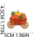Detailed embroidery patch of a pumpkin cart with 4.5cm x 5.0cm size measurement - Pumpkin Loaded Cart