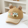 Detail of khaki toddler baseball cap with bear ears and cartoon air patrol design - 52cm / Dark Khaki