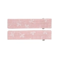 Pair of pink floral fabric wrapped metal duckbill hair clips for kids on white background - Style 22 (Pink Linen Texture)