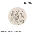 Easter rabbit egg and flower silicone mold for fondant and DIY clay crafts white 15-403 - #5 Easter Multi-pattern Mix / Gray